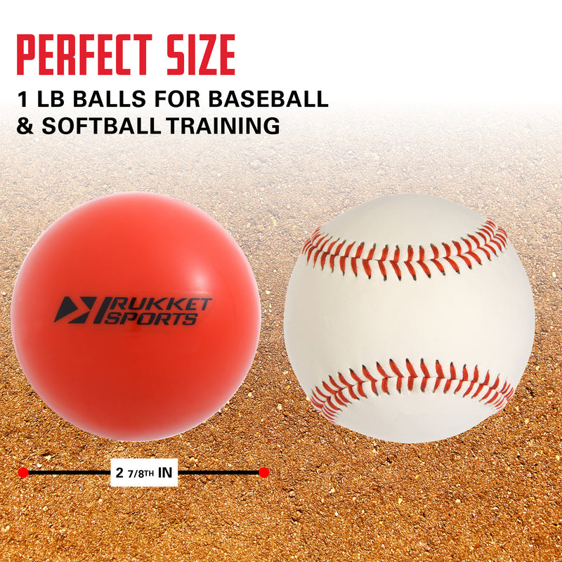 PUREPOWER® Baseball / Softball Weighted Hitting & Pitching Training Balls (3 or 9 Pack)