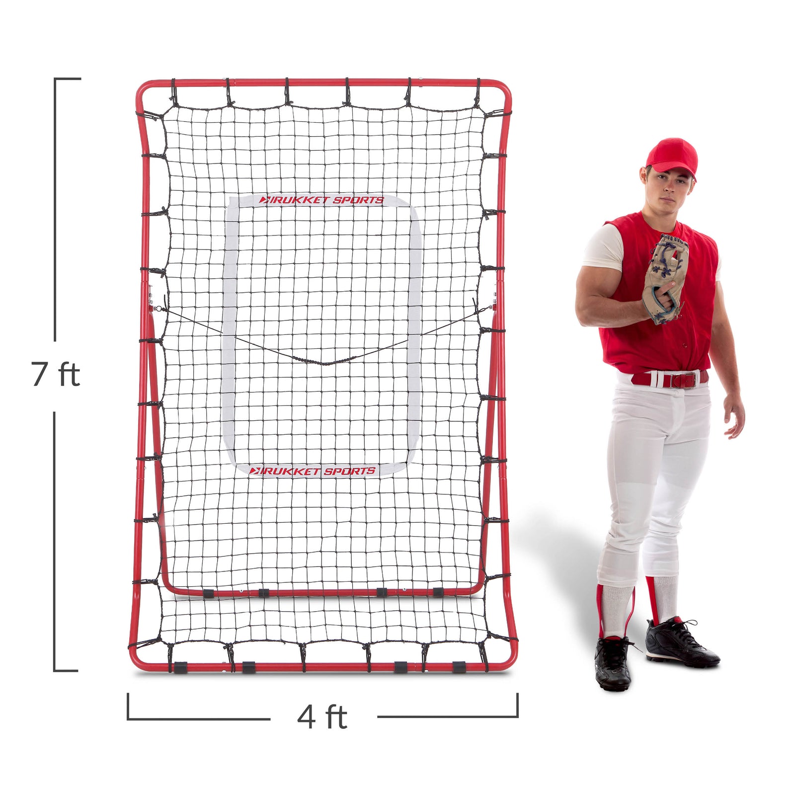 Pitch Back Baseball / Softball Rebounder Pro W/ 3 Progression Weighted